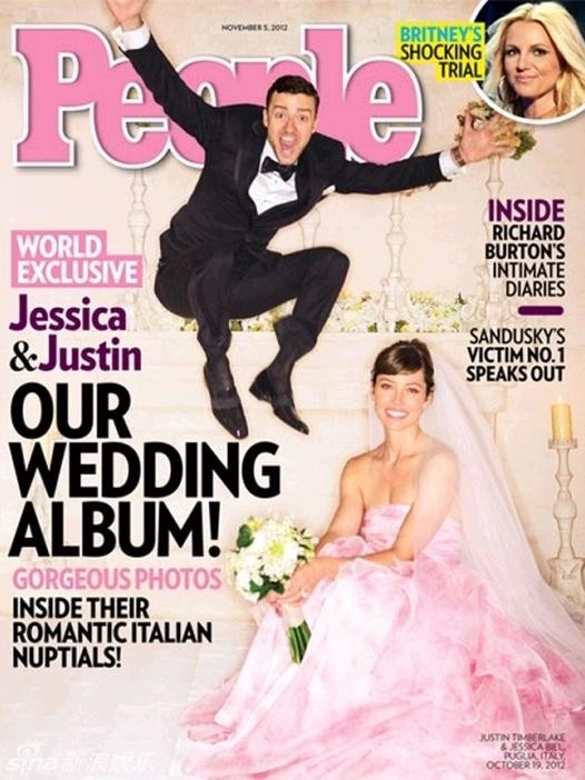 Bộ ảnh cưới của Justin và Jessica trên tạp chí People.