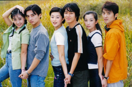 Các diễn viên trong phim "Tuổi trẻ lên đường (từ trái qua): Nha Kỳ, Lưu Đống, Phạm Băng Băng, Phan Việt Minh, Lý Băng Băng và Nhiệm Tuyền.