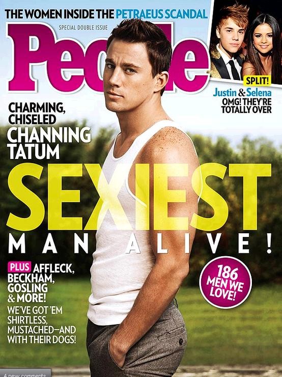 Channing Tatum trên bìa tạp chí People khi được vinh danh là Người đàn ông gợi cảm nhất..