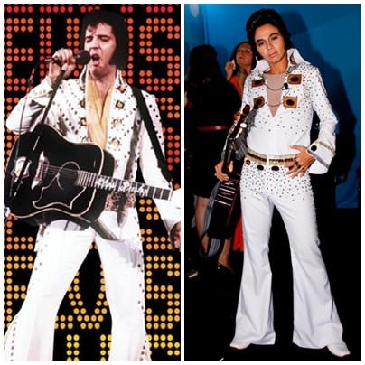 Elvis Presley (trái) và Thúy Uyên.