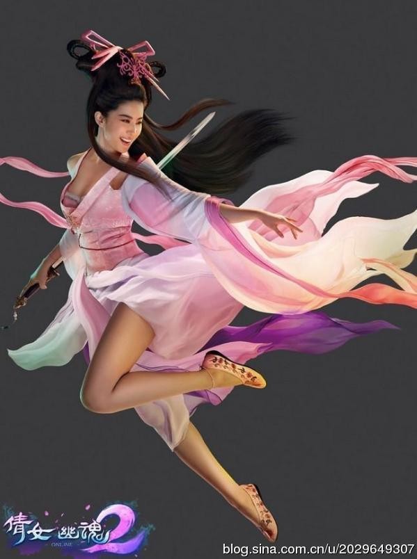 Lưu Diệc Phi trong tạo hình nàng Tiểu Thiến game online Thiến Nữ U Hồn 2, ra mắt game thủ năm 2013.