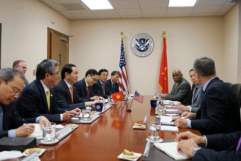 Bộ trưởng Trần Đại Quang hội đàm với Bộ trưởng An ninh nội địa Hoa Kỳ