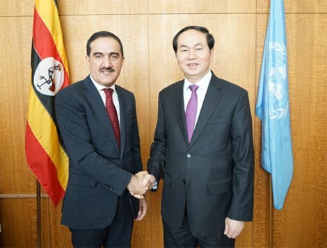 Bộ trưởng Trần Đại Quang và Ngài Mahmadamin Mahmadaminov , Quyền Chủ tịch Đại hội đồng Liên hợp quốc