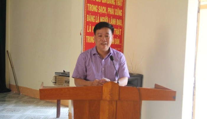Ông Nguyễn Tiến Bình - Tổng biên tập Báo Điện tử Giáo dục Việt Nam phát biểu tại buổi lễ
