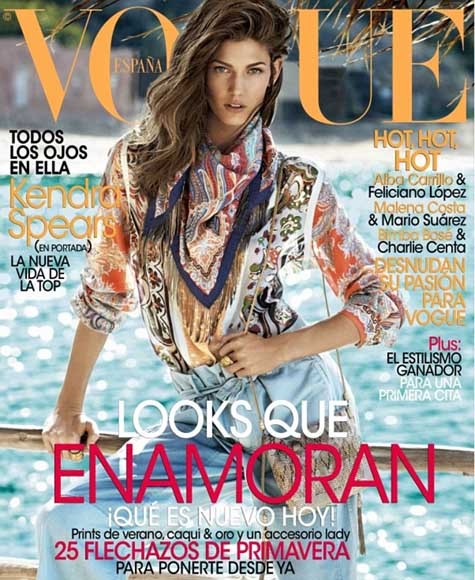 Kendra xuất hiện trên ảnh bìa của tạp chí Vogue tháng 2 Tây Ban Nha.