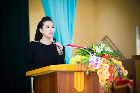 Hoa hậu Thu Hoài chia sẻ cảm xúc trong buổi làm từ thiện tại Thái Nguyên