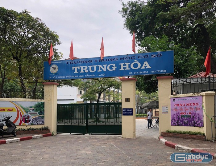 Trường Trung học Cơ sở Trung Hòa, quận Cầu Giấy, Hà Nội. (Ảnh: Cao Kim Anh)