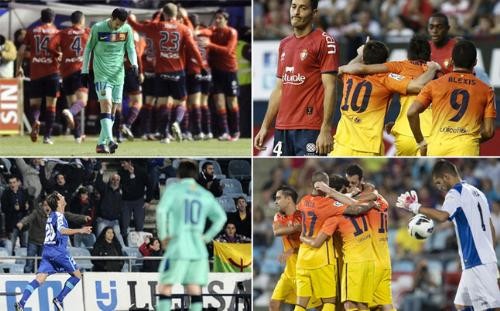 Hai thái cực hoàn toàn khác giữa trên sân của Getafe và Osasuna. Ảnh: Sport