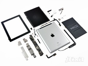 Toàn bộ phận của iPad sau khi được tháo rời