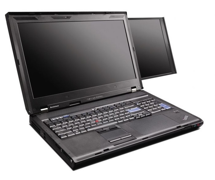Lenovo ThinkPad W700DS: Điểm độc đáo của Thinkpad W700DS là nó có thêm một màn hình phụ (kéo ra từ màn hình chính) - một điều cực kì hữu dụng khi làm việc trên Excel hay Cad. Trái tim của laptop này là chip 2.53 GHz Core 2 Quad Extreme QX9000, kèm theo đó là 4GB RAM và hai ổ cứng 250 GB 5200 rpm. Giá thành là 4500 USD.