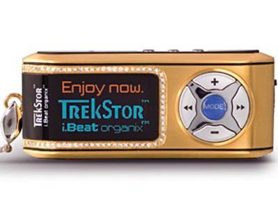 Máy nghe nhạc TrekStor iBeat organix Gold: Ban đầu, chiếc máy nghe nhạc vàng ròng này chỉ được thiết kế cho những đơn đặt hàng đặc biệt, nhưng cuối cùng, trước việc đơn đặt hàng dồn dập đổ về, nhà sản xuất đã quyết định phát hành rộng rãi. Lớp vỏ của máy được dát vàng 18 karat và "khuyến mại" thêm 63 viên kim cương. Giá khoảng 25.400 USD.