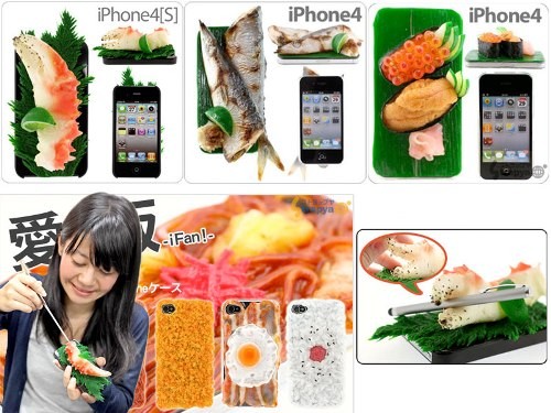 2. Vỏ hình đồ ăn Nhật: iMeshi có một loạt vỏ đựng iPhone hình đồ ăn Nhật Bản, từ càng cua, thịt xông khói cho tới trứng. Một số còn có cả sushi, cá rán, cơm, mì, nấm và bánh socola. Ngoài thực tế cồng kềnh và kì quái, phần lớn mẫu vỏ này không có lỗ cho máy ảnh. Ngoài ra, khi chụp ảnh nhiều phần trên vỏ cũng sẽ xuất hiện trong tấm ảnh cuối cùng.