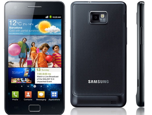 Samsung Galaxy S II: Chiếc điện thoại này có độ dày 0,76 cm trong khi mẫu điện thoại do 2 nhà mạng AT&T và Sprint cung cấp lại dày hơn khoảng 0,13 – 0,17 cm. Samsung Galaxy S II chạy trên hệ điều hành Android 2.3 Gingerbread, bộ vi xử lý lõi kép, màn hình lớn 4,3 inch với công nghệ Super AMOLED Plus hiện đại.