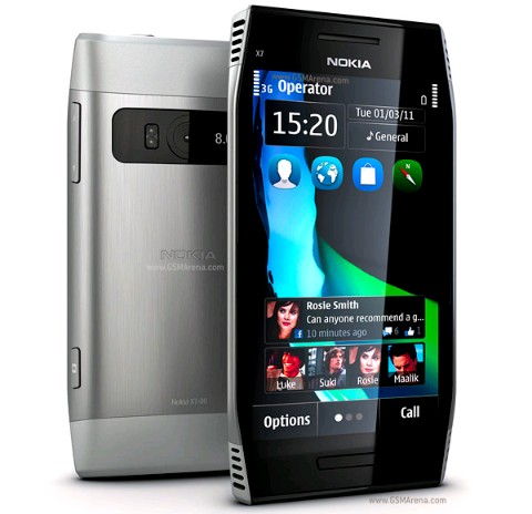 9.Nokia X7: Nokia X7 có màn hình AMOLED 4 inch. Máy còn được trang bị camera 8 megapixel với khả năng quay video 720p. Đây là một trong những thiết bị đầu tiên được tích hợp hệ điều hành Symbian Anna mới. Nokia X7 có khả năng kết nối với gần như tất cả các dải tần sóng điện thoại trên thế giới cộng với khả năng kết nối Wifi, 3G và Bluetooth 3.0