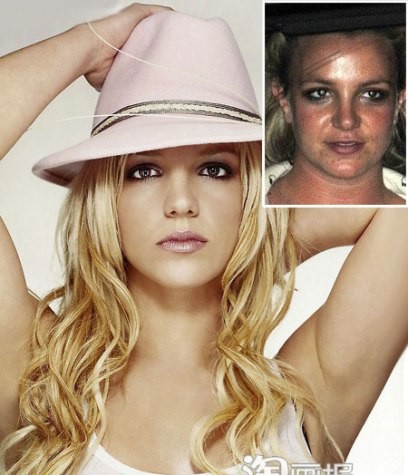 Britney Spears thì không còn gì để nói, trang điểm với mặt mộc khác nhau một trời một vực.