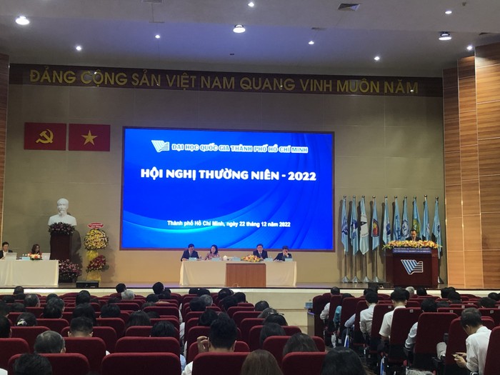 Hội nghị thường niên năm 2022 của Đại học Quốc gia Thành phố Hồ Chí Minh đề ra các mục tiêu sẽ thực hiện trong năm 2023 (ảnh: L.P)