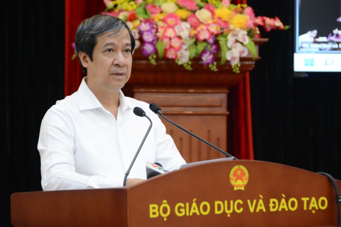 Bộ trưởng Bộ Giáo dục và Đào tạo Nguyễn Kim Sơn tổng kết Hội nghị. (Ảnh: Bộ Giáo dục và Đào tạo)