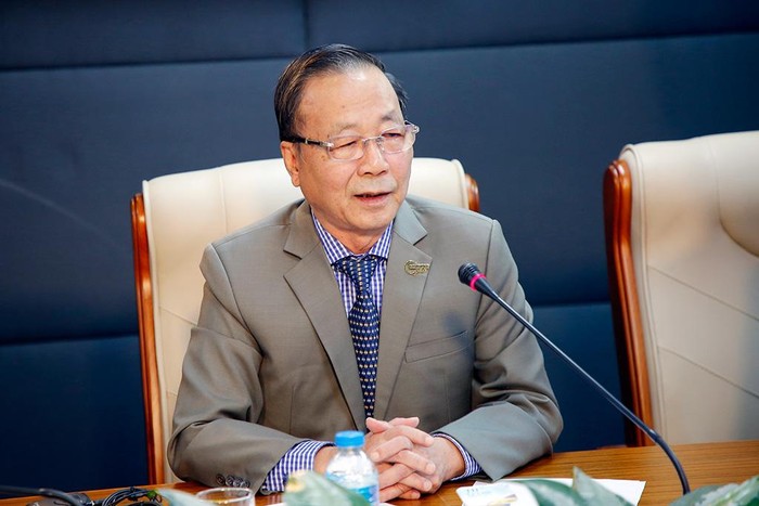 Chủ tịch Hội Thẩm định giá Việt Nam Nguyễn Tiến Thỏa chia sẻ tại tọa đàm. (Ảnh: Báo Đại biểu Nhân dân)
