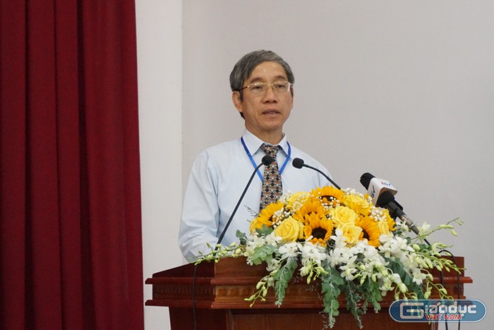 Tiến sĩ Nguyễn Đình Hảo - Phó Chủ tịch Hiệp hội Các trường đại học, cao đẳng Việt Nam, Trưởng ban tổ chức hội thảo phát biểu khai mạc và đề dẫn Hội thảo.