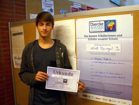 Hình ảnh học sinh đạt giải thi năng khiếu môn địa lý khối 8-10 toàn nước Đức năm 2017. (Ảnh: tác giả cung cấp)