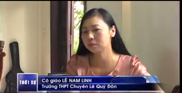 Hình ảnh cô Lê Nam Linh. (Ảnh chụp màn hình: từ kênh Youtube Lớp học niềm vui).