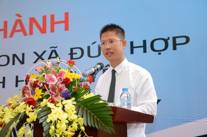 Ông Nguyễn Xuân Cao Cường – Phó Giám đốc phụ trách điều hành Vietcombank Hưng Yên phát biểu tại buổi lễ.