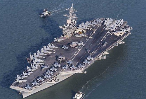 Tàu sân bay USS Ronald Reagan của Mỹ (Ảnh Reuters).