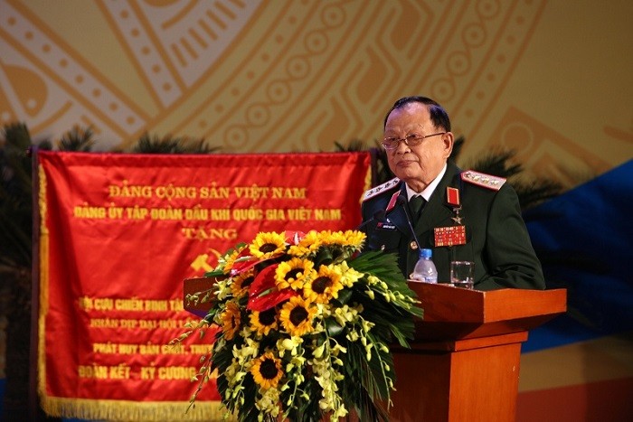 Anh hùng Lực lượng vũ trang, Thượng tướng Nguyễn Văn Được, Chủ tịch Hội Cựu chiến binh Việt Nam phát biểu tại Đại hội.