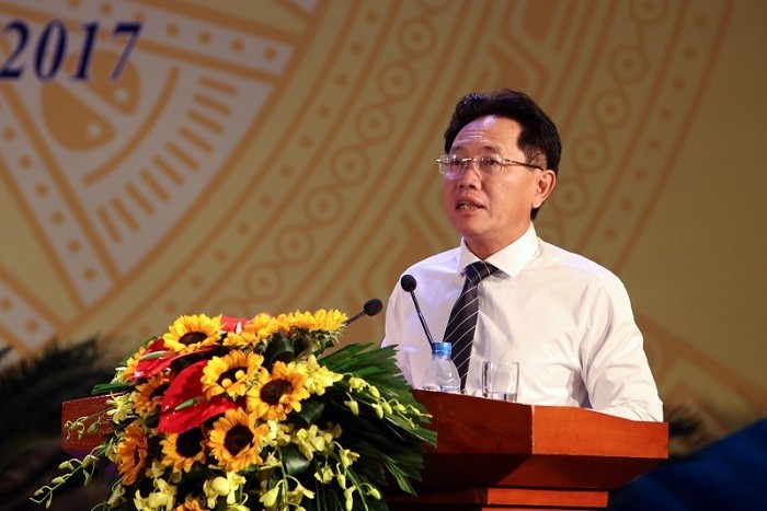 Tổng Giám đốc Tập đoàn Dầu khí Quốc gia Việt Nam Nguyễn Vũ Trường Sơn phát biểu tại Đại hội.