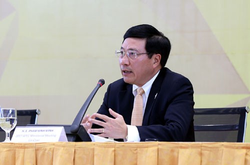 Phó Thủ tướng kiêm Bộ trưởng Bộ Ngoại giao Phạm Bình Minh. Ảnh: VGP/Hải Minh.