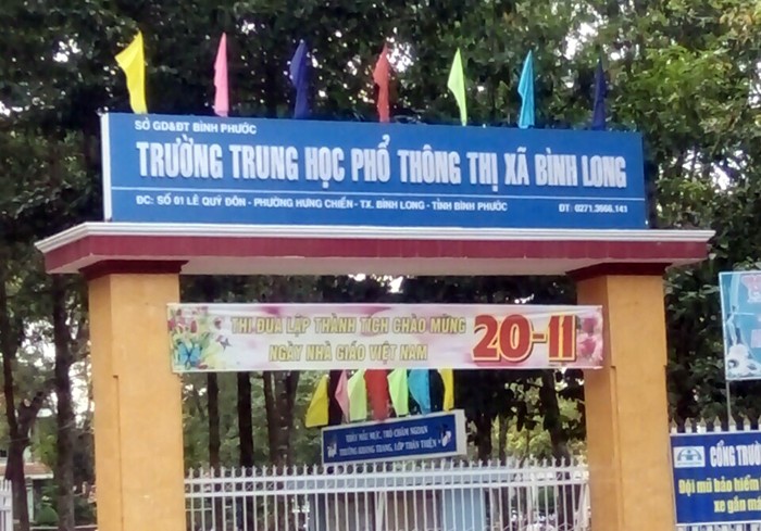 Trường Trung học phổ thông thị xã Bình Long (Ảnh: tác giả cung cấp).