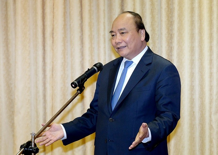 Thủ tướng Nguyễn Xuân Phúc phát biểu tại buổi gặp mặt - Ảnh: VGP/Quang Hiếu.