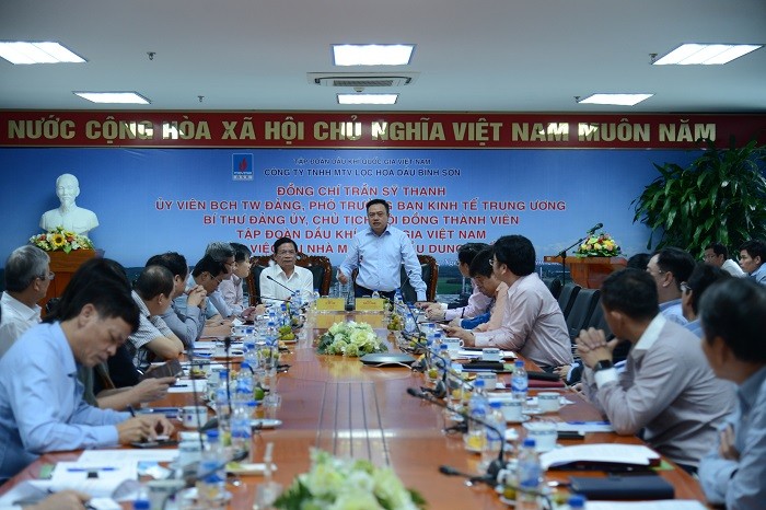 Chủ tịch Hội đồng thành viên PVN Trần Sỹ Thanh phát biểu tại buổi làm việc.