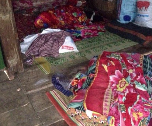 Chỗ ngủ của cả gia đình 7 người của Thiếu ở quê (Ảnh: nhân vật cung cấp).