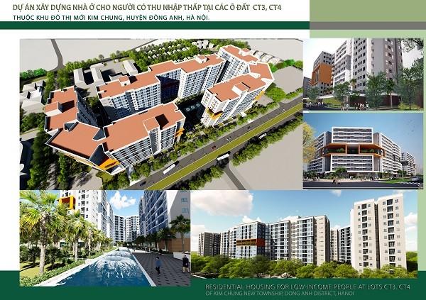 Dự án đầu tư xây dựng nhà ở cho người có thu nhập thấp tại ô đất CT3, CT4 thuộc Khu đô thị Kim Chung, huyện Đông Anh, Hà Nội.