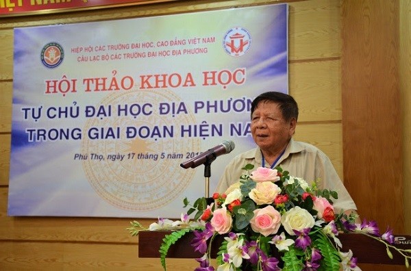 Phó giáo sư, Tiến sĩ Trần Xuân Nhĩ – Nguyên Thứ trưởng Bộ Giáo dục và Đào tạo, Phó Chủ tịch Hiệp hội các trường Đại học, Cao đẳng Việt Nam phát biểu kết luận Hội thảo.
