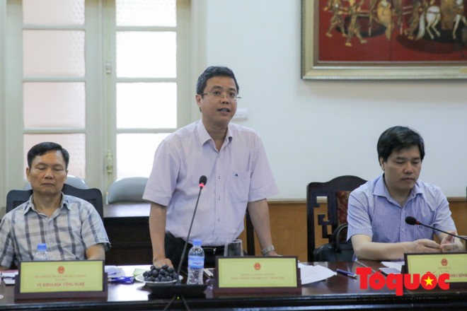 Ông Nguyễn Lê Phúc- Phó Tổng Giám đốc Cổng Thông tin điện tử Chính phủ phát biểu tại buổi làm việc.