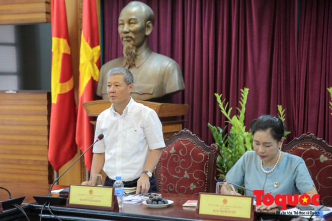 Thứ trưởng Bộ Thông tin và Truyền thông Nguyễn Thành Hưng phát biểu tại buổi làm việc.