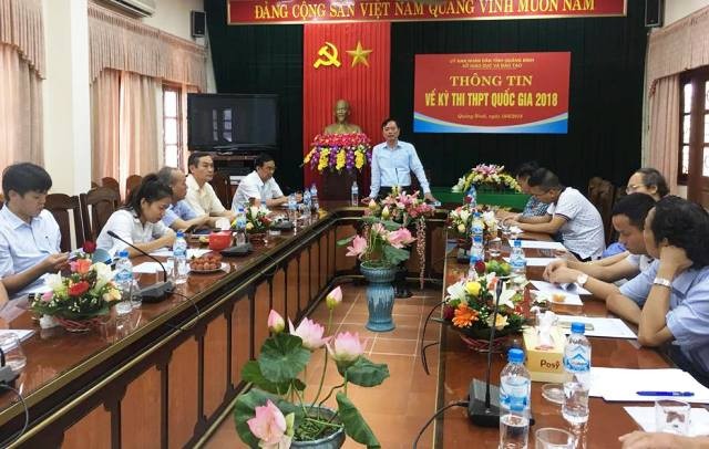 Ngày 18/6, Sở Giáo dục và Đào tạo tỉnh Quảng Bình tổ chức thông tin về kỳ thi Trung học phổ thông Quốc gia 2018.