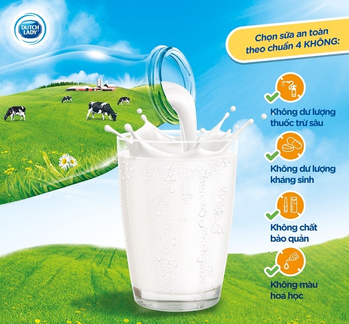 Cô Gái Hà Lan cam kết mang lại nguồn sữa an toàn với chuẩn 4 KHÔNG.