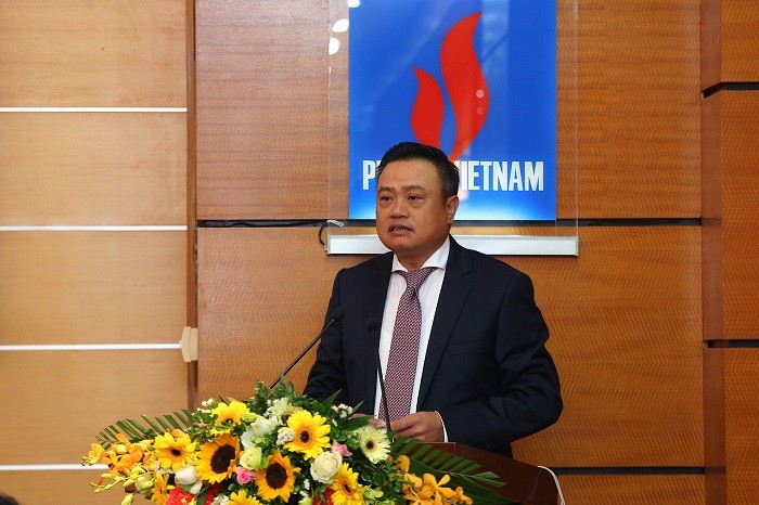 Chủ tịch Hội đồng thành viên PVN Trần Sỹ Thanh phát biểu tại buổi lễ.