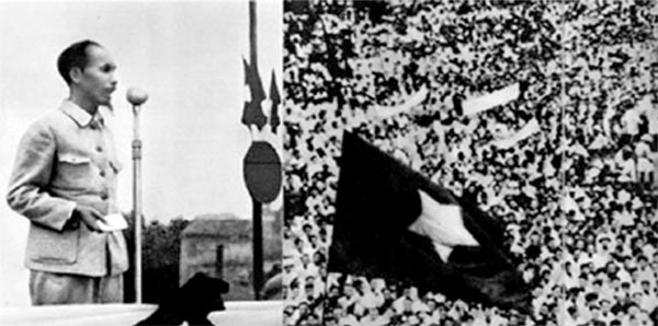 Ngày 2/9/1945, tại Quảng trường Ba Đình – Hà Nội, Chủ tịch Hồ Chí Minh đọc Bản Tuyên ngôn Độc lập khai sinh nước Việt Nam dân chủ cộng hòa. Ảnh: tư liệu.