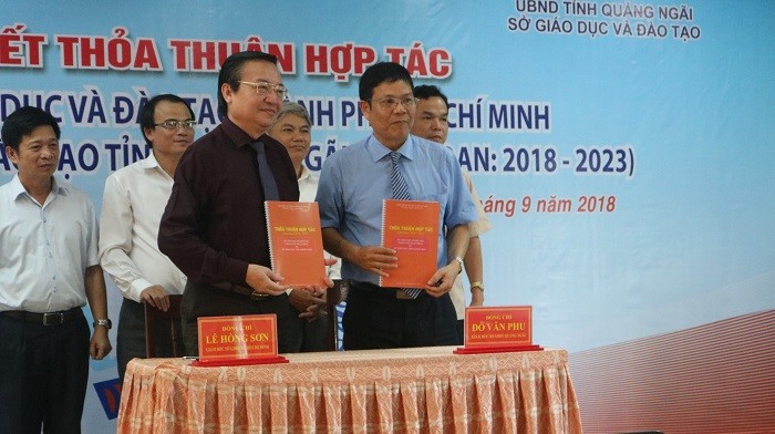 Quảng Ngãi ký kết thỏa thuận hợp tác về giáo dục với thành phố Hồ Chí Minh (Ảnh: tác giả cung cấp).
