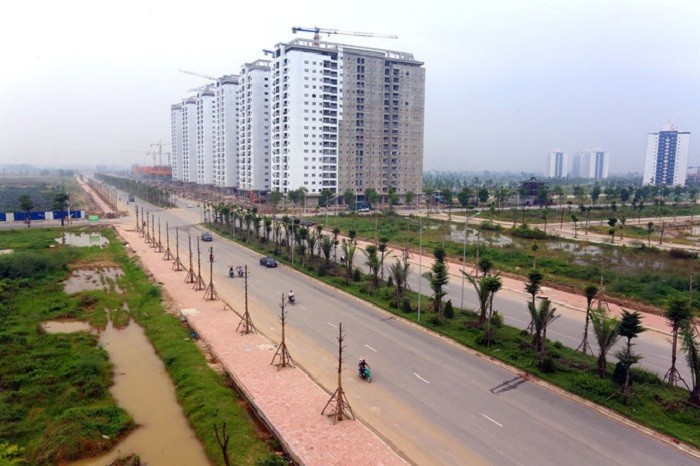 Tuyến đường trục kết nối khu đô thị Thanh Hà đã hoàn thành.