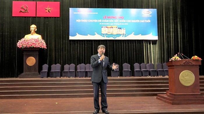 Phó giáo sư, Tiến sĩ, Bác sĩ Nguyễn Anh Tuấn - Đại học Y Dược Tp.HCM phát biểu tại buổi lễ.