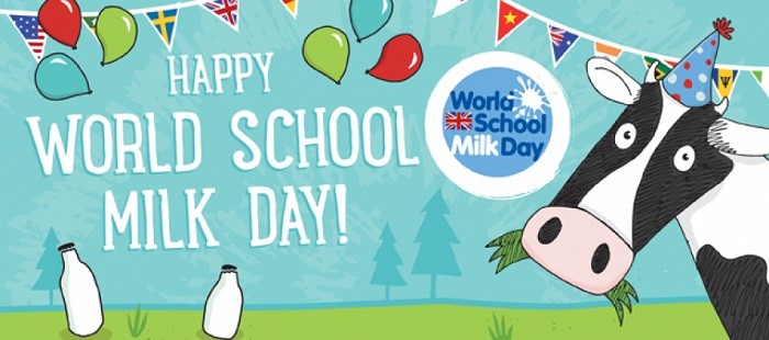 Hình ảnh cổ động cho Ngày hội sữa học đường thế giới tại Anh (được FAO và Liên hợp quốc phát động từ năm 2000, được tổ chức vào thứ 4 cuối cùng của tháng 9 hàng năm).