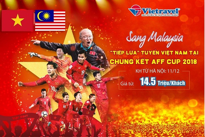 Vietravel triển khai ngay những chương trình tour dành cho cổ động viên nước nhà đến Malaysia cổ vũ cho đội tuyển Việt Nam trong trận chung kết với mức giá từ 9,99 triệu đồng /khách khi khởi hành từ Thành phố Hồ Chí Minh, 10,99 triệu đồng khởi hành từ Đà Nẵng, và 14,5 triệu đồng khởi hành từ Hà Nội.