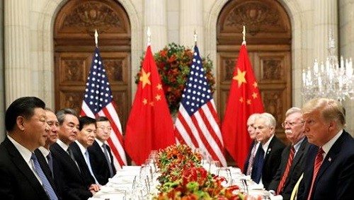Cuộc gặp giữa tổng thống Mỹ Donald Trump và chủ tịch Trung Quốc Tập Cận Bình ngày 01/12/2018 tại Buenos Aires, Argentina (Ảnh: Reuters).