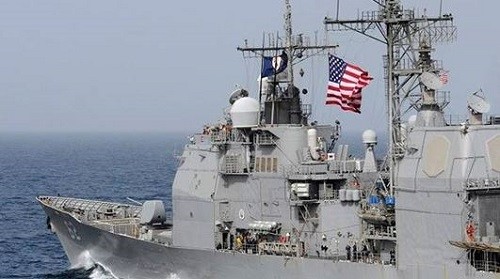 Chiến hạm USS Chancellorsville, Hoa Kỳ (Ảnh:Reuters).