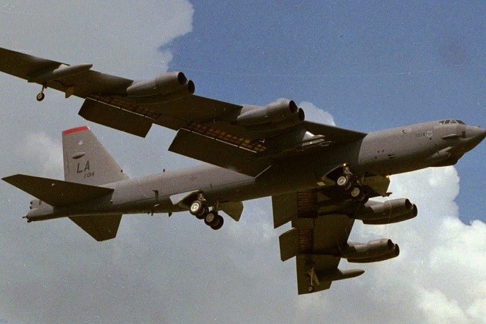 Máy bay B-52H của Mỹ bay qua &quot;khu vực tranh chấp&quot; trên Biển Đông ngày 04/3/2019 (Ảnh: SCMP).